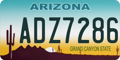 AZ license plate ADZ7286