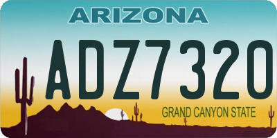 AZ license plate ADZ7320