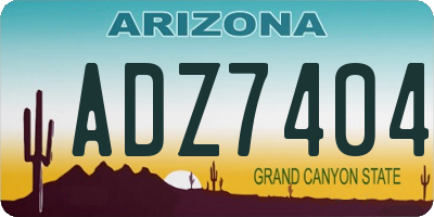 AZ license plate ADZ7404