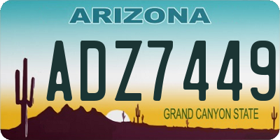 AZ license plate ADZ7449