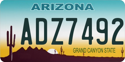 AZ license plate ADZ7492