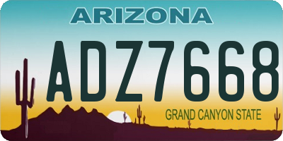 AZ license plate ADZ7668