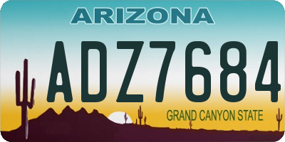 AZ license plate ADZ7684