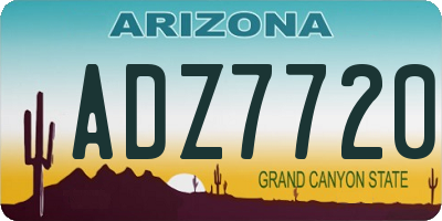 AZ license plate ADZ7720
