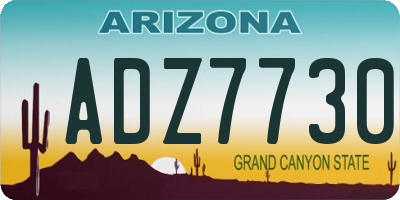 AZ license plate ADZ7730