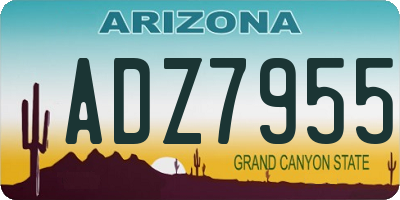 AZ license plate ADZ7955