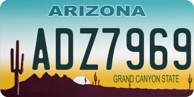 AZ license plate ADZ7969