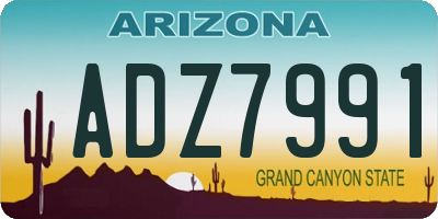 AZ license plate ADZ7991