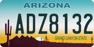 AZ license plate ADZ8132