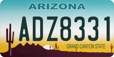 AZ license plate ADZ8331