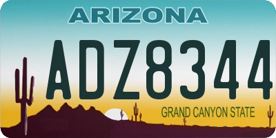 AZ license plate ADZ8344