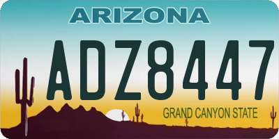 AZ license plate ADZ8447