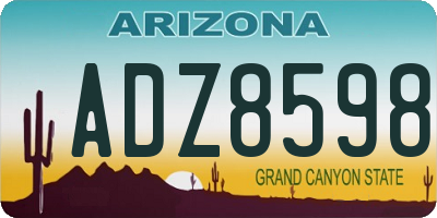 AZ license plate ADZ8598