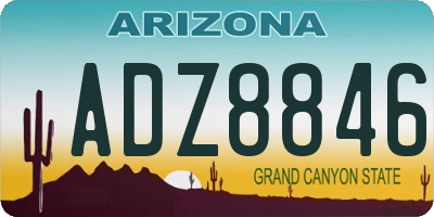 AZ license plate ADZ8846