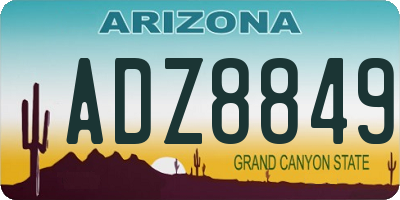 AZ license plate ADZ8849