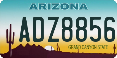 AZ license plate ADZ8856