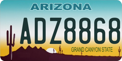 AZ license plate ADZ8868