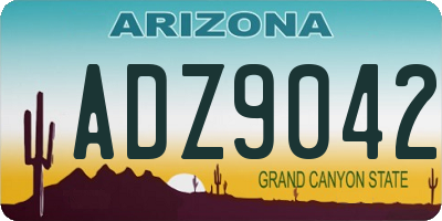 AZ license plate ADZ9042