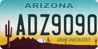 AZ license plate ADZ9090