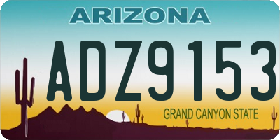 AZ license plate ADZ9153