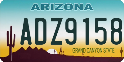 AZ license plate ADZ9158