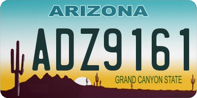 AZ license plate ADZ9161