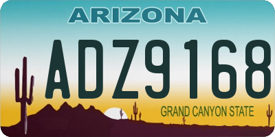 AZ license plate ADZ9168