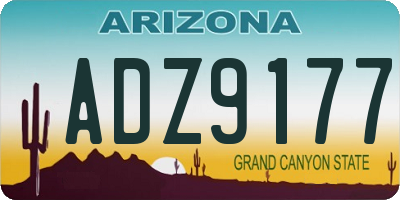AZ license plate ADZ9177
