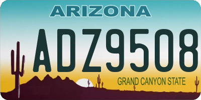 AZ license plate ADZ9508
