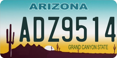 AZ license plate ADZ9514