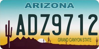AZ license plate ADZ9712
