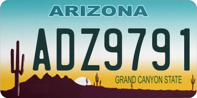 AZ license plate ADZ9791