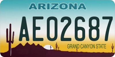 AZ license plate AE02687