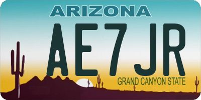 AZ license plate AE7JR