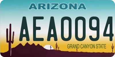 AZ license plate AEA0094