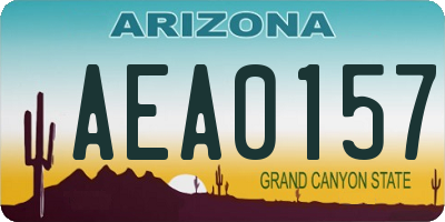 AZ license plate AEA0157