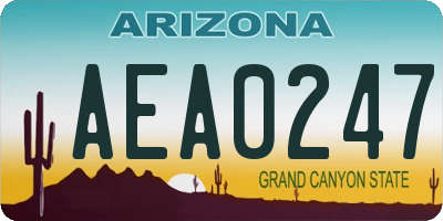 AZ license plate AEA0247