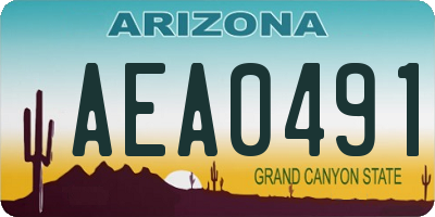 AZ license plate AEA0491