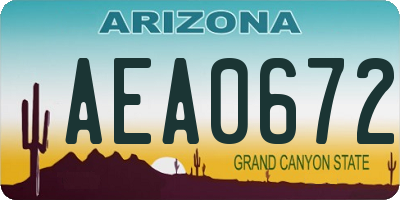 AZ license plate AEA0672