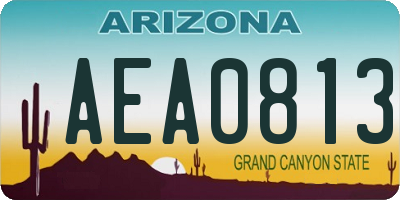 AZ license plate AEA0813