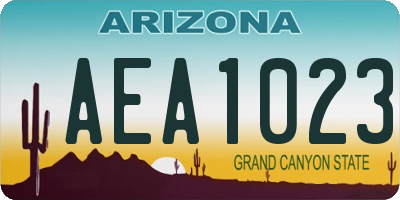 AZ license plate AEA1023