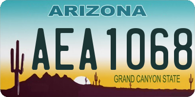 AZ license plate AEA1068