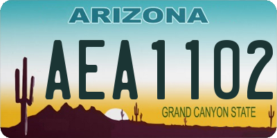 AZ license plate AEA1102