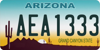 AZ license plate AEA1333