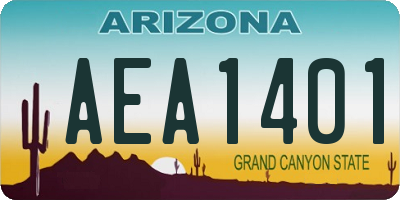 AZ license plate AEA1401
