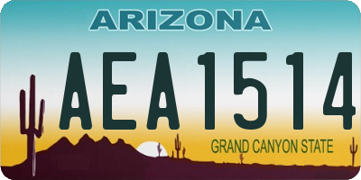 AZ license plate AEA1514