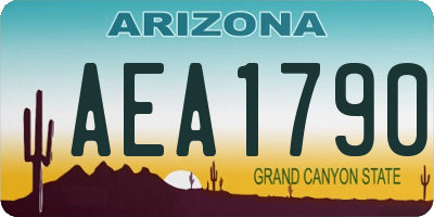 AZ license plate AEA1790