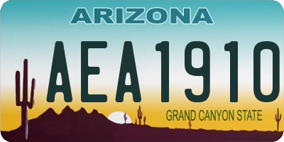 AZ license plate AEA1910