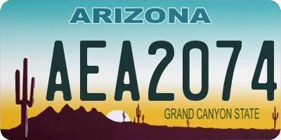 AZ license plate AEA2074