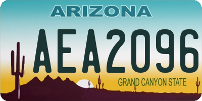 AZ license plate AEA2096